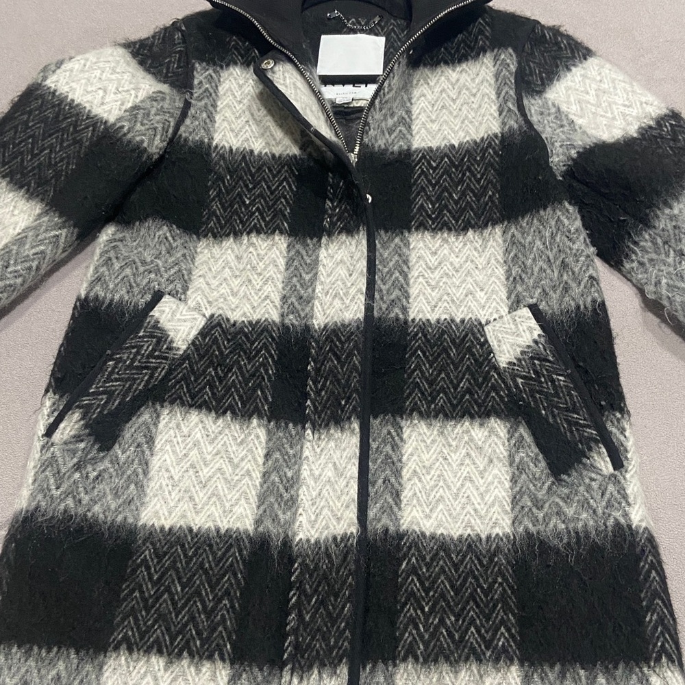 NVLT Black and White Plaid Coat - Picture 3 of 6